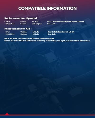 Image of KAX Brake Caliper Rear Left for 2011-2015 Hyundai Sonata