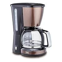 KHG Kaffeeautomat KA-123(MMS) aus Kunststoff in mocca/schwarz, Kapazität für 10 Tassen, mit Glaskanne 1,25 Liter, Warmhaltefunktion, Abschaltautomatik, Wasserstandsanzeige, Tropfstopp – Ansicht 1