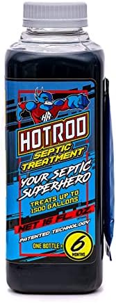 HOTROD Septic Tank Treatment - #1 RATED 6 Month Supply Extends Septic System Life and Prevents Costly Repairs - Industrial Grade - Easy to Use - Safe on Piping and Plumbing - 16oz Liquid