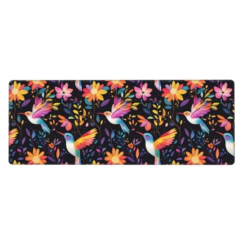 Tapis de souris de jeu XXL colibri 30x80cm pour bureau et clavier PC