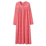 Keyocean Women Nightgowns, Soft Cotton Comfortable Long Sleeves Ladies Nightdress, Snowflakes, X-Large (XL)
