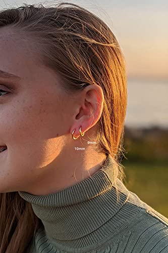 Small Gold Hoop Earrings For Women: 14K Gold Huggie Hoop Earrings For Cartilage Helix Tragus Hypoallergenic Tiny Thin Hoop Earrings Sets For Multiple Piercing (A: 5 Pairs Gold, 6/7/8/9/10Mm) #TOP2