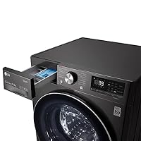 LG F6WV710P2S Waschmaschine (10,5 kg, Energieklasse A, 1.600 U/Min.) mit AI DD (AI Wash), TurboWash 360°, Steam und AquaLock, Schwarz – Ansicht 3