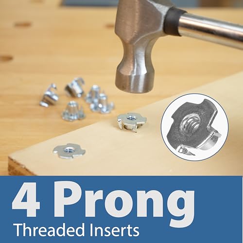 46 Piece T Track Bolts and Knobs Kit, 1/4\" x20 T Bolts & Threaded Knobs, T Track Accessories for Woodworking, Build Your Own Woodworker Jigs and Fixtures, T-Track Parts Hardware Set (1/4\" x20)