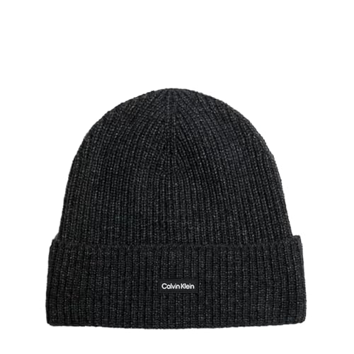 Bonnet en laine mélangée Calvin Klein noir anti froid doux et confortable