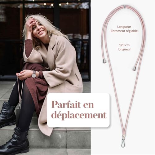 Chaîne de téléphone portable moex Unleash collier smartphone iPhone XR rose - 6