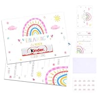 15 Sets Einladungskarten Kindergeburtstag Mädchen Junge mit 15 Briefumschläge,15 Einladungskarten und 15 Verschlussaufkleber,Rainbow Invitation Cards ,Regenbogen Partyeinladungen,Ohne Kinderschokolade