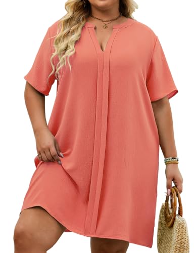 Soucrat Plus Size Bathing Suit Cover Up for Women V Neck Swim Coverups 5XL