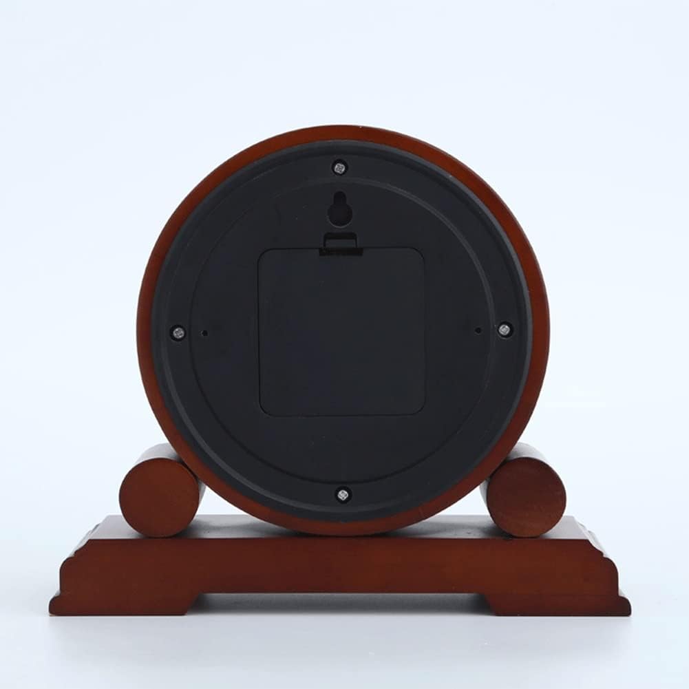 Retro Standing Clock Mantel Clocks, Solid Wood Decorative Chiming Mantel Clock for Living Room Decor Fireplace Office Desk & Home Gift - Silent,