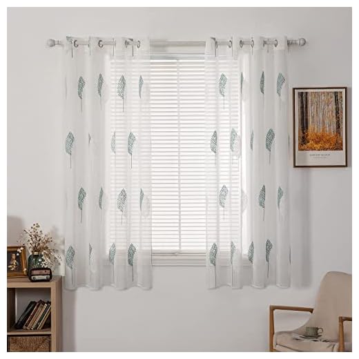 MIULEE 2 Unidades Cortinas Bordado Translucida de Dormitorio Moderno Ventana Visillos Rayas Salon Paneles con Ojales Plateados para Sala Cuarto Comedor Salon Cocina Habitación 140x175 Azules