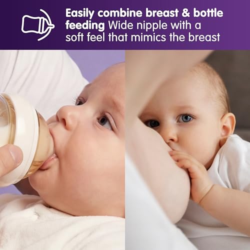 Image of Silicone Bottle Nipple, Anti Colic Nipples for Baby, Natural Flow Baby Bottle Silicone Nipple,Medium Flow (M), 3+ Months, 4 Counts (Pack of 1