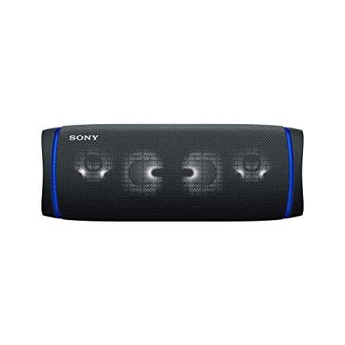 Sony SRS-XB43 tragbarer, kabelloser Bluetooth Lautsprecher (Mehrfarbige Lichtleiste, Lautsprecherbeleuchtung, wasserabweisend, Extra Bass), schwarz