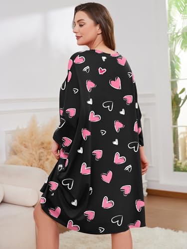 Image of CRIPOM Plus Size Moo Moos for Women Oversized Sleep Shirts for Women Oversized Nightgown with Pocket Fit S-5XL