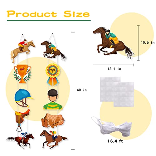 Horse Hanging Banner Party Decorations Supplies Horse Door Porch Sign Cutouts Horse Racing Equestrian Garden Hanging Banner For Kids Birthday Party Supplies Baby Shower Wall Door Party Backdrop Decor #TOP2