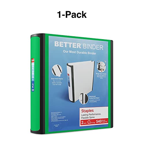 Staples Better Binder, 2-Inch, Green #TOP5