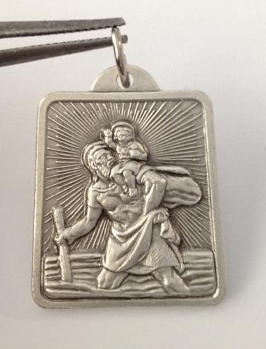 SAINT CHRISTOPHER MEDAL - PATRON SAINTS OF DRIVERS - MADE IN HIGH RELIEF IN ANCIENT ITALIAN STYLE - 100% MADE IN ITALY2