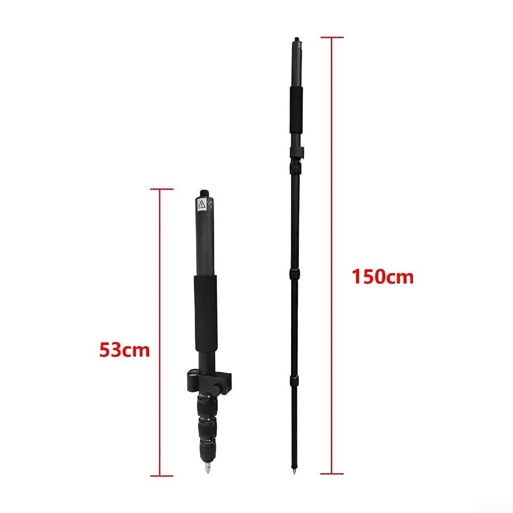 Canne télescopique robuste de 5 m pour arpentage avec embout en acier amovible compatible avec les systèmes GPS et GNSS