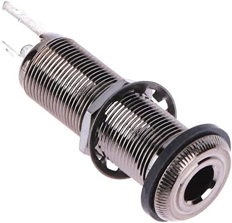 Output Mono 1/4 Barrel Jack Plug Brass Socket Long Fits Bass Electric Guitar