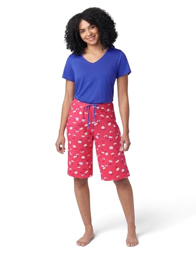 Image of HUE Women's Summer Vacation Pajama Separates, Soft, Whimsical Print Pjs with Tropical Beach Themes, Flip Flops, Cocktails