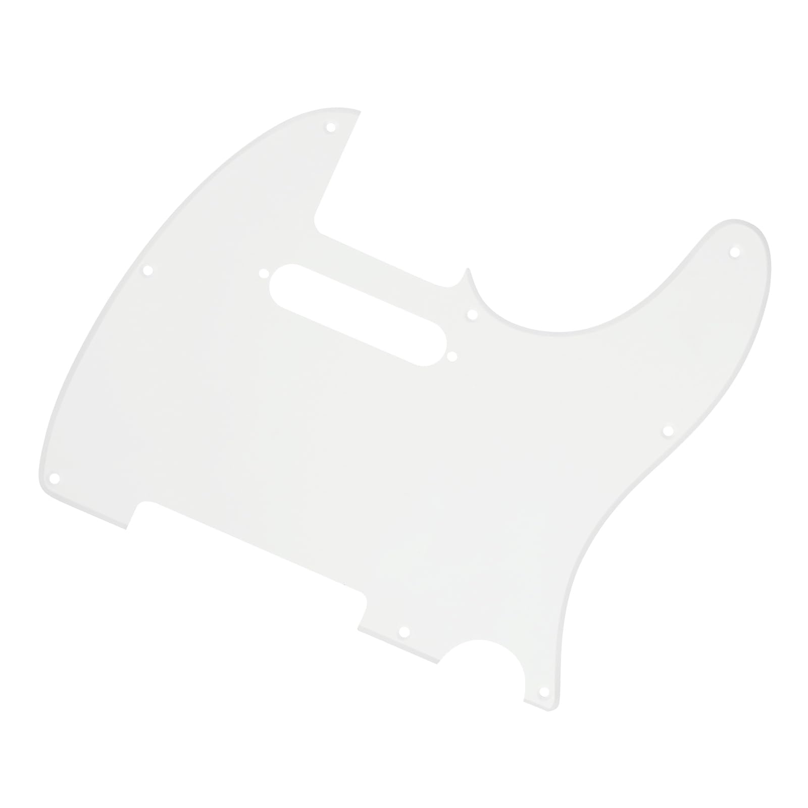 Banworks 1 Ply Tele Pickguard 8-Hole Electric Guitar Pickguard Scratch Plate for USA/Mexican Modern Style Standard Tele Telecaster JT/HB-03 White - Image 4