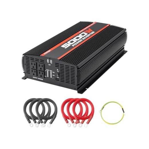 POTEK 5000W Power Inverter 4 AC Outlets 12V DC to 110V AC Car Inverter with Bluetooth and 2 USB Ports