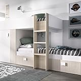 Dmora - Letto per bambini Cevedale, Cameretta completa con armadio e cassetti, Composizion...