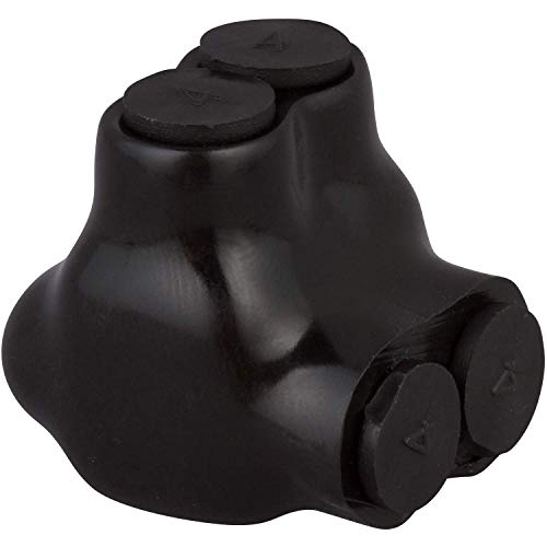 Morris Products Black Insulated 2 Conductor Connector – 3/0-6 Wire Range, 3/16 Allen Hex – 1.94”L X 1.85”W X 2”H – Single Side Entry – Pre-Filled, Rubber Vinyl Coating, 600 Volt, 2-Pack, (97107) #TOP2