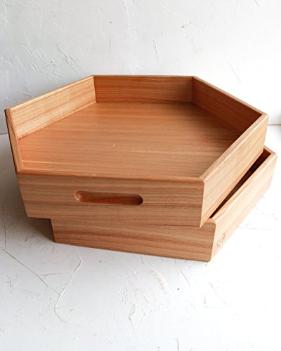 14 Inch Wood Geometric Tray, Hexagon Tray With Handles, Modern Trays, Wooden Serving Tray, Breakfast Tray, Wood Platter, Centerpiece Decorative Tray #TOP7