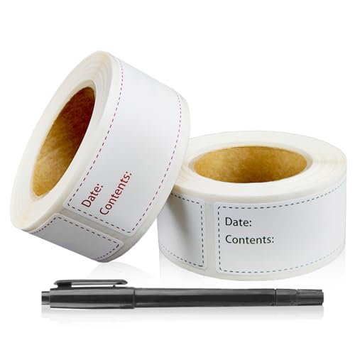 JIEHENG 350Pcs Removable Freezer Labels for Food Storage,1x3 inch Stickers,Refrigerator Freezer Label Easy Removable,2 Color Food Labels for Containers (350)