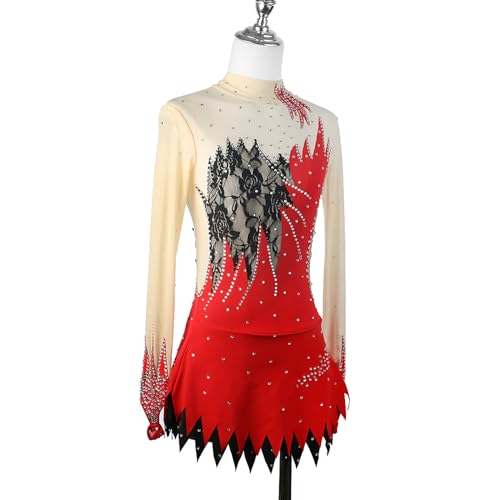 VVieer Vestido de patinação artística para meninas moda patinação desgaste frisado patinação saias v