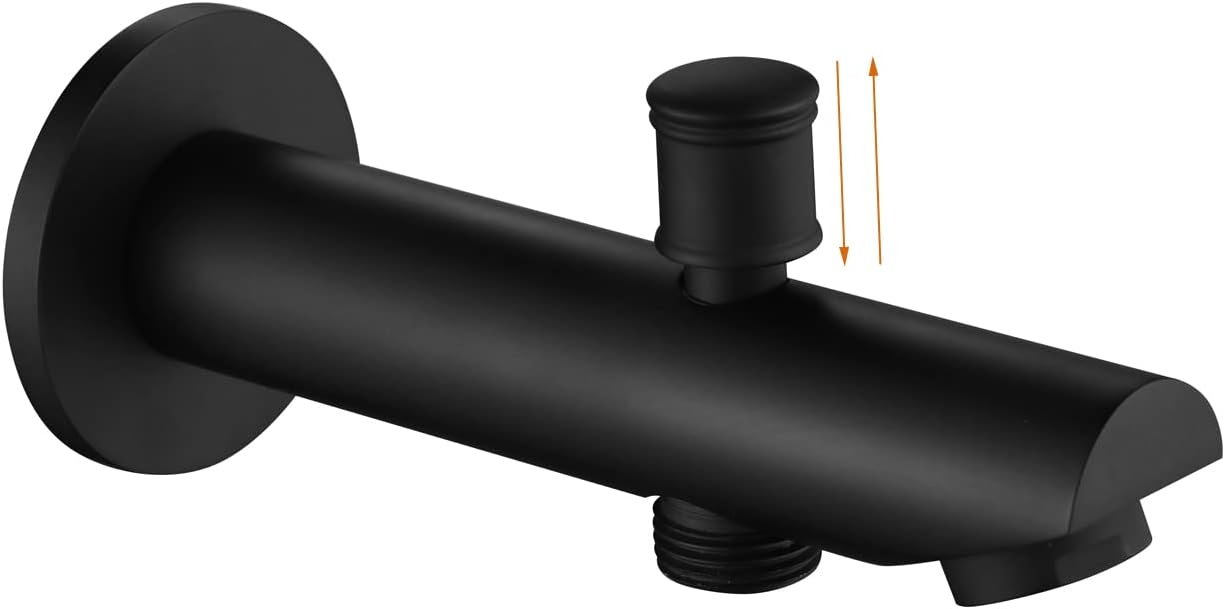 Tub Spout with Push Up Diverter,Shower Head Attaches to