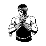 Adesivo da parete in vinile Fighter MMA Orientale Sport da combattimento Adesivi da parete Decorazione da combattimento Murale Decalcomanie rimovibili Piccolo - 34x43cm