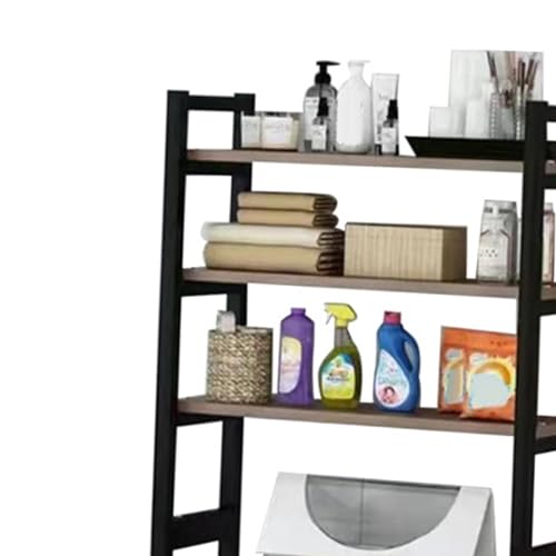 Image of 1 Set Over The Toilet Storage, 3-Tier Bathroom Laundry Storage Rack Space-Saving Organizer Household Supplies (Black)