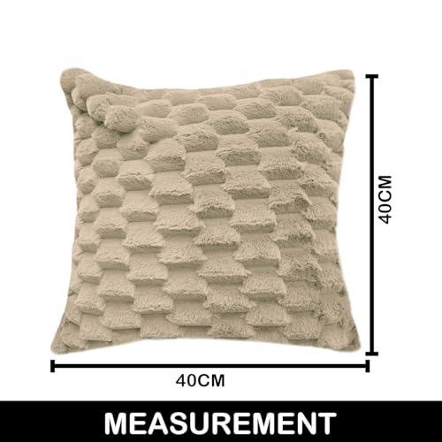 Image of Luxe Home Cushion Cover Super Soft Decorative Cushion Cover for Sofa, Bedroom, Living Room Cushion Cover 16 Inch x 16 Inch Beige-Pack of 2
