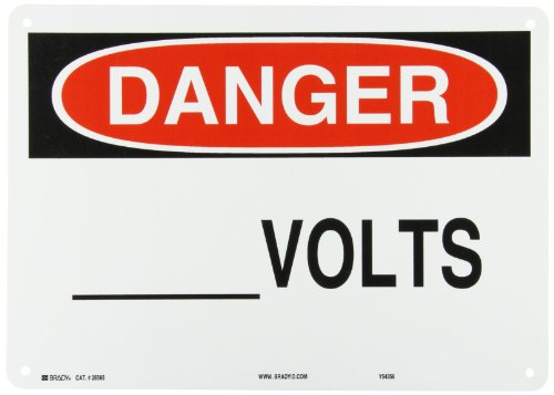 Brady 25565 panneau danger électrique plastique 25,4 x 35,6 cm Volts