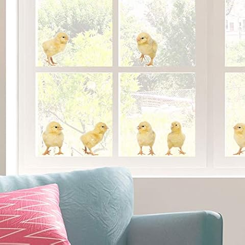 Stickerscape Little Chick Window Stickers (16 Chicks) | Easter Window Stickers | Spring Window Stickers | Reusable Easy to Apply Cleanly Removable Cover