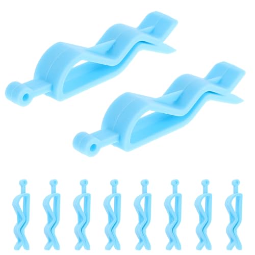 MOTHNUR Pinzas para Bolsas de Basura 10 Unidades Clip Plástico Azul para Cubo de Basura Soporte Antideslizante para Cocina Baño y Oficina Solución Práctica