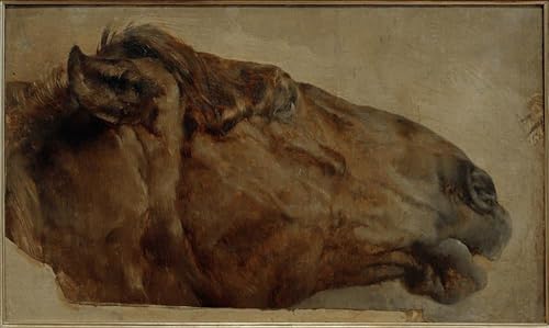 Impression sur toile Pferdestudie Adolph Menzel texture haute définition