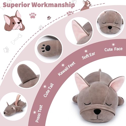 Auspicious beginning 19'' Large French Bulldog Plush Stuffed Animal- French Bulldog Dog Plush Pillow Plushies, Big Sleeping Body Pillow Dog Plushie Toy, Christams Birthday Gifts for Kids Girls Boys by Auspicious beginning - Used condition - Image 3
