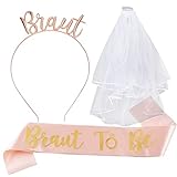 🌹𝐃𝐞𝐤𝐨𝐫𝐚𝐭𝐢𝐨𝐧 𝐟ü𝐫 𝐉𝐮𝐧𝐠𝐠𝐞𝐬𝐞𝐥𝐥𝐢𝐧𝐧𝐞𝐧𝐚𝐛𝐬𝐜𝐡𝐢𝐞𝐝: Das Set beinhaltet 1 Stück Schärpe, 1 Stück Diadem und 1 Stück Schleier für die Braut.