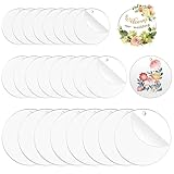 26 Stück Acrylscheibe Rund mit Loch, 5cm/7.5cm/10cm Acrylscheibe Acrylplatte Rund, Acryl Schlüsselanhänger Rohlinge, Acrylscheibes Transparent für Gemälde, Dekorative Wandbehänge, Schlüsselanhänger