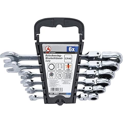 Juego de llaves combinadas con carraca y cabeza flexible BGS Diy 30004 Cover