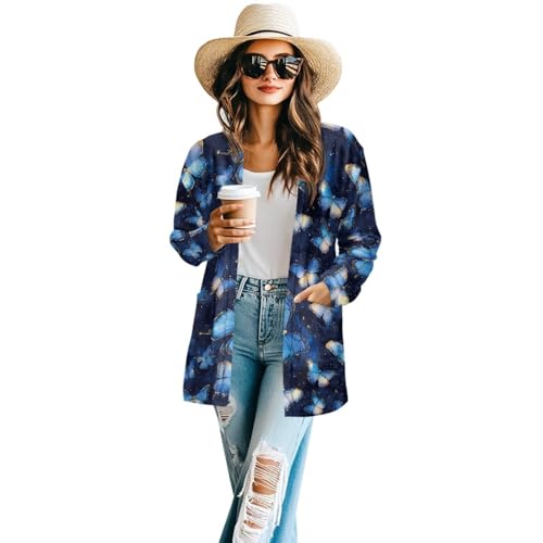 Image of Women's Open Front Cardigan Long Sleeve Loose Sweater Lightweight Soft Cardigan Jackets