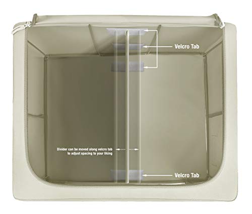 Sorbus Storage Bins with Divided Interior - Stackable & Foldable Clothes Organizer Bags, Fabric Storage Container Organizers with Metal Oxford Frame Large Window & Carry Handles, Organization for Bedroom, Closet, Bedding, Linens, Clothes, Books & Toys - Thumbnail 7