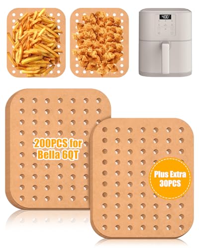 230PCS Air Fryer Paper Liners for Bella 6Qt Slim Air Fryer