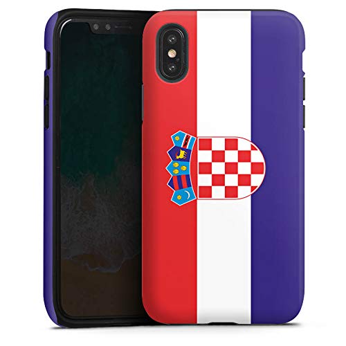DeinDesign Coque Compatible avec Apple iPhone X Coque renforcée Coque Antichoc Croatie Drapeau Drapeaux