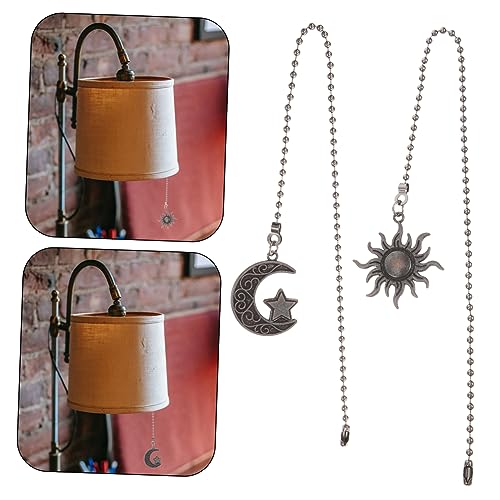 Image of 2pcs Pull Cord Lamp Pull Chain Extension Lamp Decor for Home Decorative Chain Extension Light House Decorations for Home Pendant Extend Zinc Alloy