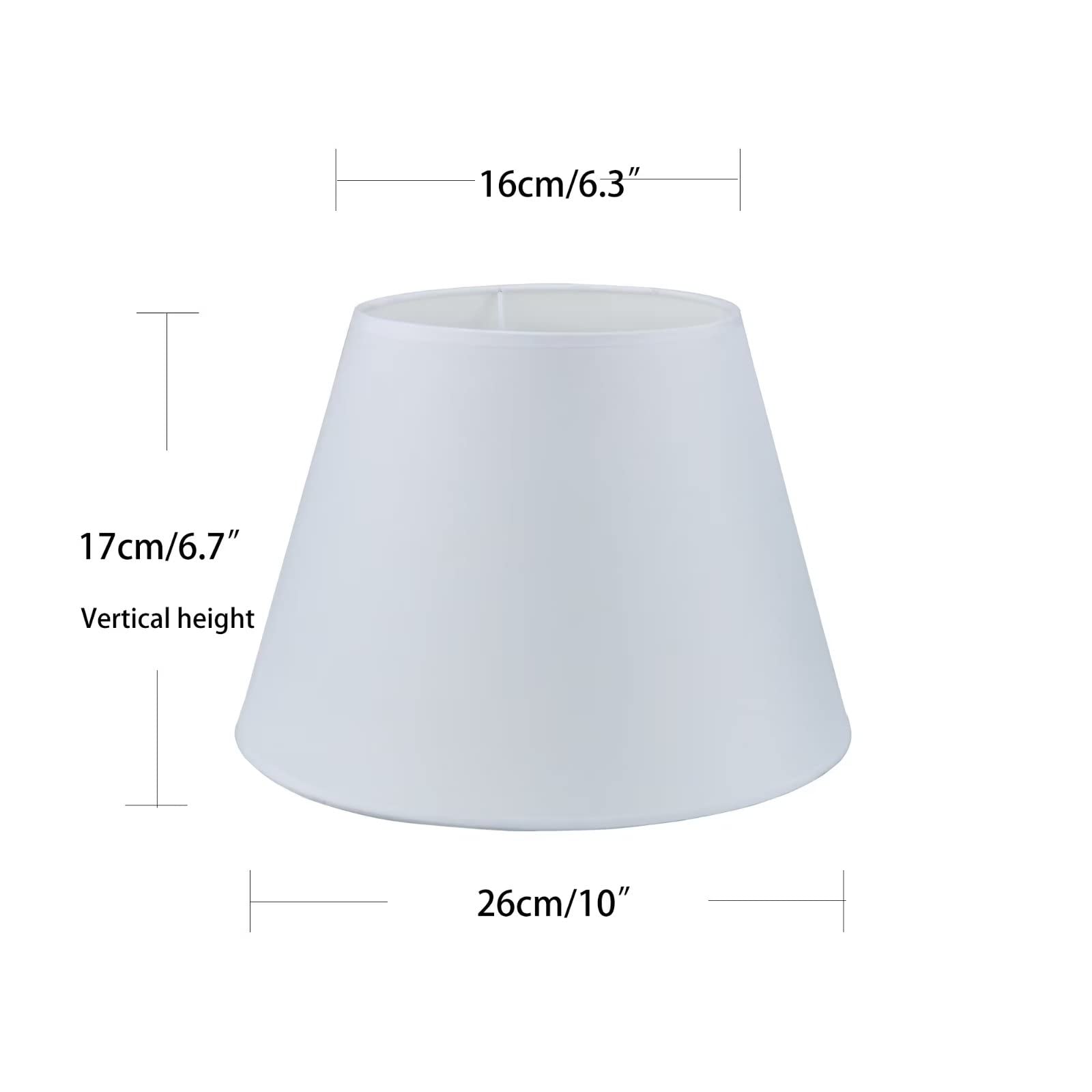 Sinta Paralume Tessuto Coolie Moderno Rilancio Lampada da tavolo E14/E27 Lampada da comodino Lampada da parete Paralume, Ø10.2"/26cm,Bianco