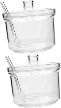 SHOWERORO 2pcs Seasoning Box Containers for Food Glass Containers Food with Lids Clear Container Storage Jars with Lids Terrarium Sugar Container Acrylic Black Pepper Salt Shaker