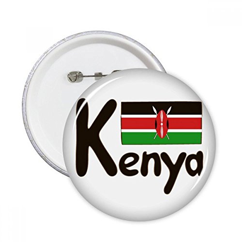 Pins Kenya bouton badge rond noir vêtement décoration multicolore